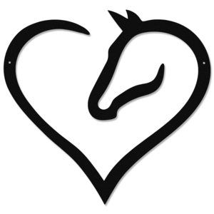 Metal Horse Heart Sign Decor For Art Wall Horse Head Western Room Decor Metal🐺